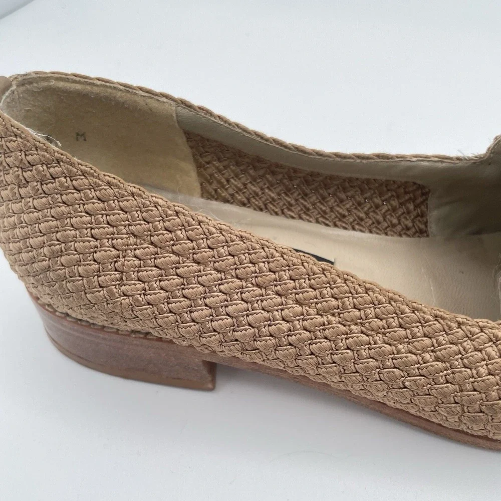 Stuart Weitzman‎ Loafers Womens Size 6 M Taupe Woven Cord Flexible Slip-On Shoes